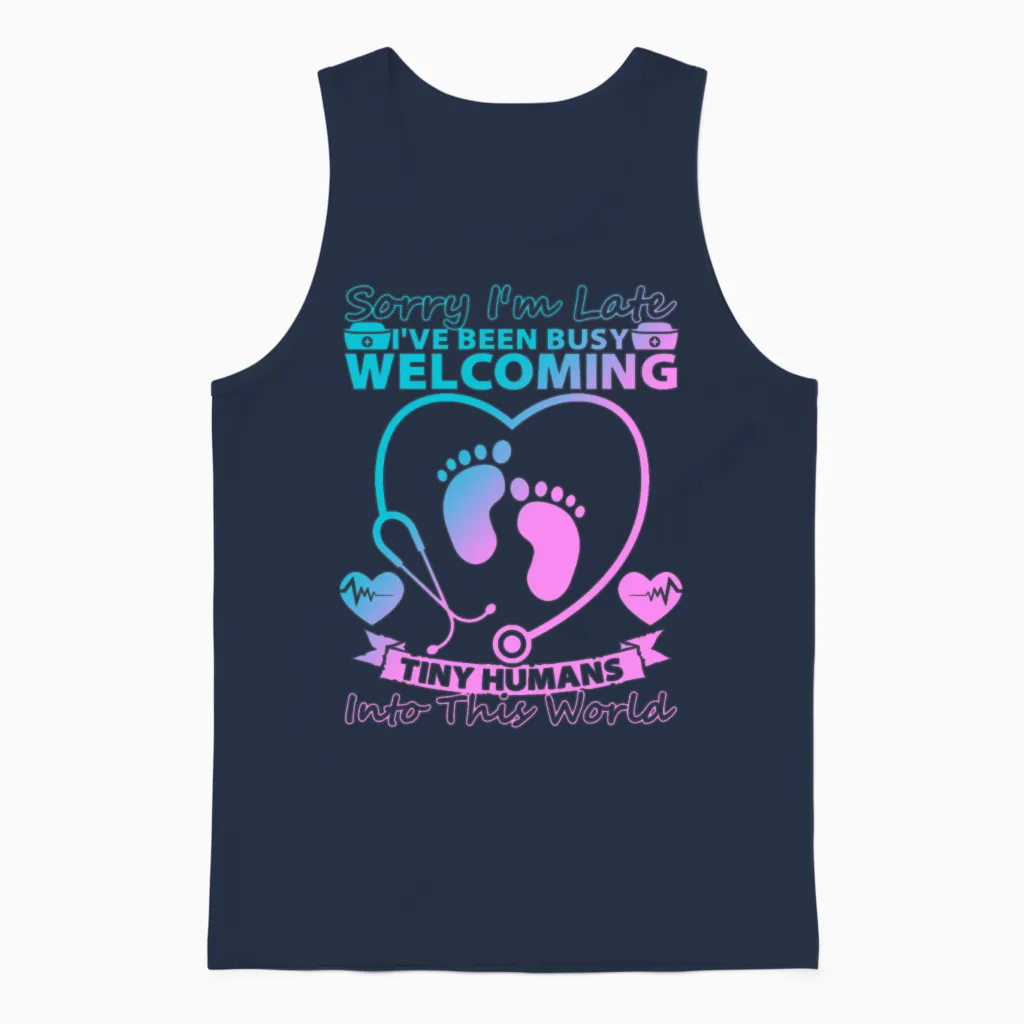 L&d Nurse Funny Nurse Labor Delivery Nurses Gifts Unisex Tank Top in Navy