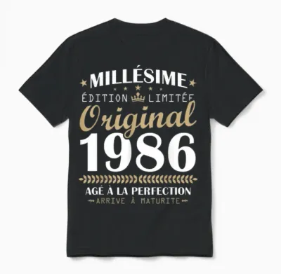 Millésime 1986 Original Cadeau D'anniversaire 40 Ans Hommes Unisex T-Shirt - Black