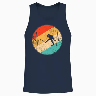 Dive Retro Heartbeat Unisex Tank Top - Navy