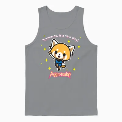 Aggretsuko "tomorrow Is a New Day" Unisex Tank Top - Sport Grey