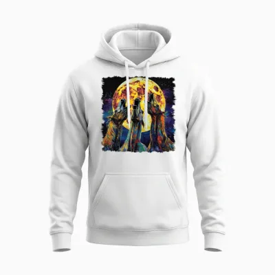 Appaloosa Horse Howling Moon Unisex Hoodie - White