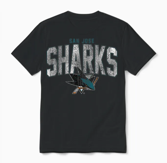 San Jose Sharks Nhl-Hockey Mit Vintage-Logo Unisex T-Shirt in Black