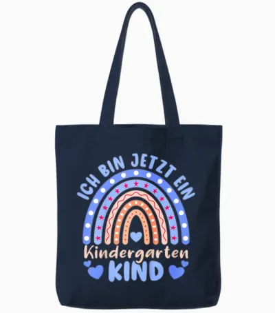 Kinder Ich Bin Jetzt Ein Kindergartenkind Einschulung 2026 Tote Bags - Navy