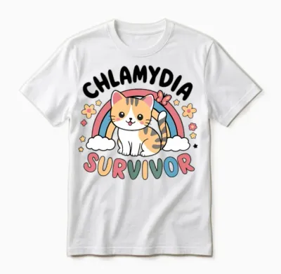 Chlamydia Survivor Inappropriate Adult Humor Unisex T-Shirt - White