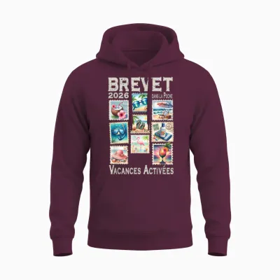 Brevet Collèges Réussi 2026 Bep Vintage Timbres Humour Unisex Hoodie - Maroon