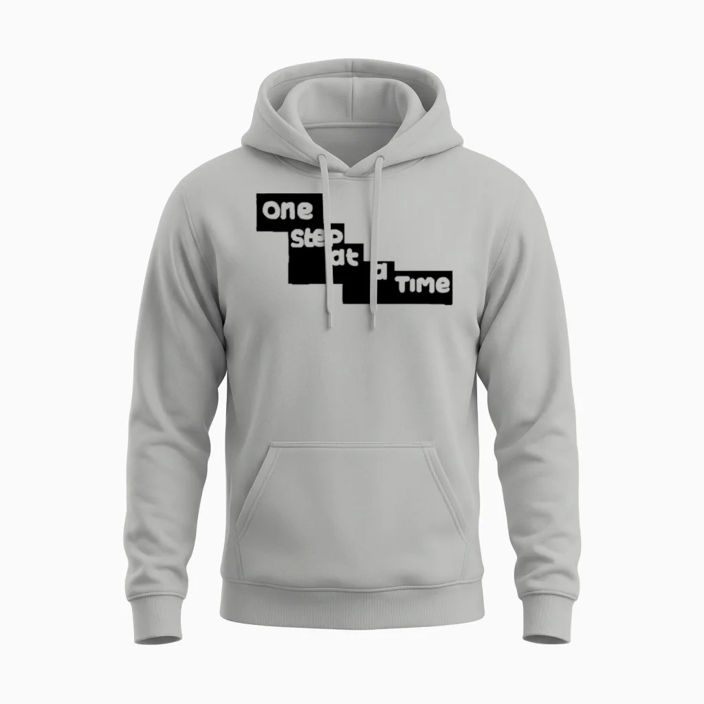 One Step at a Time-Breast Cancer Awareness Unisex Hoodie in Ash