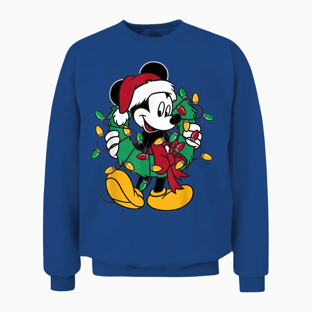 Disney - Mickey Mouse Christmas Lights Unisex Sweatshirt in Royal