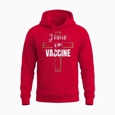 Jesus Is My Vaccine Christian Unisex Hoodie - Red