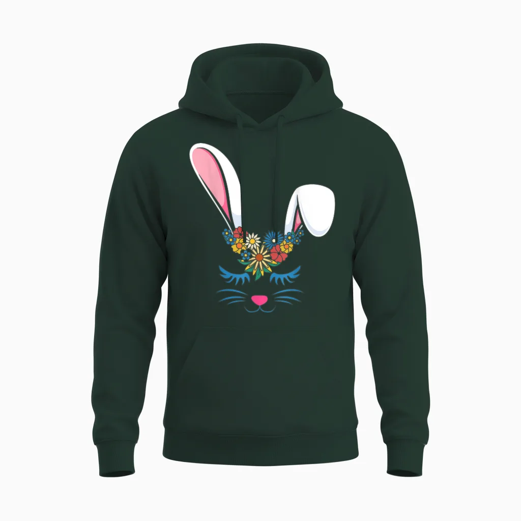 Frohe Ostern, Niedliches Häschen, Mädchen, Damen, Erwachsene, Kinder, Kleinkinder Unisex Hoodie in Forest