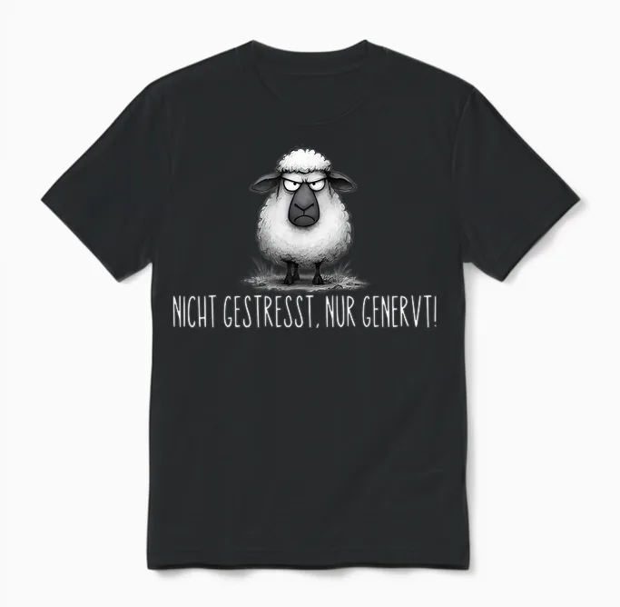 Nicht Gestresst Nur Genervt Unisex T-Shirt in Black