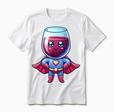 Super Wine Glass Cute Superhero Superhero Unisex T-Shirt - White