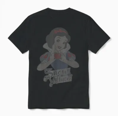 Disney Princess Snow White Holding an Apple Unisex T-Shirt - Black
