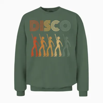 Disco Vintage 70s Dance Party Retro Funky Gift Unisex Sweatshirt - Military Green