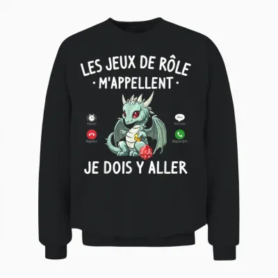 Outfit Role Game Man Rpg Role Playing Role Play Dragon Fan Unisex Sweatshirt - Black