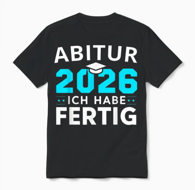 Abitur 2026 T-Shirt Abi 2026 Ich Habe Fertig Unisex T-Shirt in Black