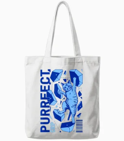 Purrfect Grip Cat Klettern Abenteuer Tote Bags - White