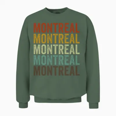 Montreal Canada Retro Vintage Unisex Sweatshirt - Military Green