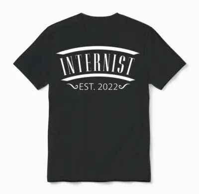 Internist Doctor Graduation Est 2022 Internal Medi Unisex T-Shirt - Black
