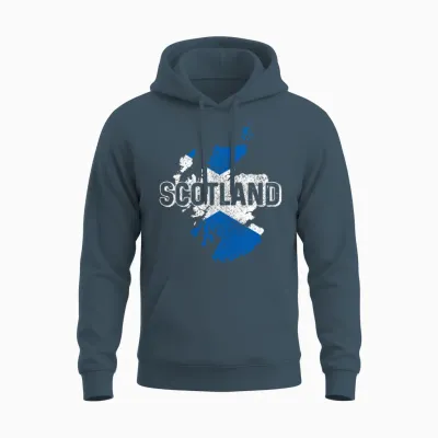 Scotland Scottish Flag Uk Vintage Unisex Hoodie - Dark Heather
