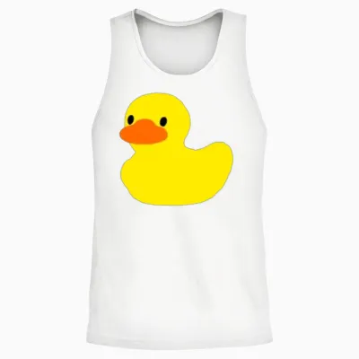 Cute Little Yellow Rubber Ducky Duck Graphic Unisex Tank Top - White