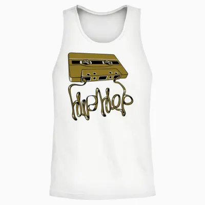 Hip Hop Tape Flex Unisex Tank Top - White