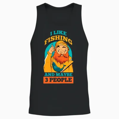 I Like Fishing Unisex Tank Top - Black
