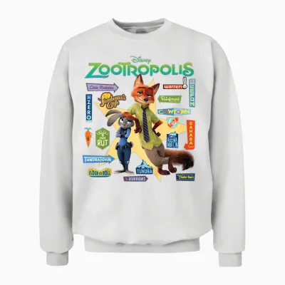 Zootopia Signs Unisex Sweatshirt - White