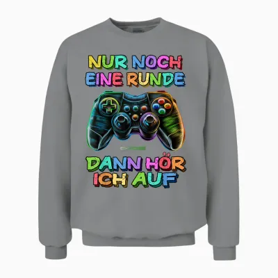 T-Shirt with German Text "nur Noch Eine Runde Dann Hören" [german Language] Unisex Sweatshirt - Sport Grey