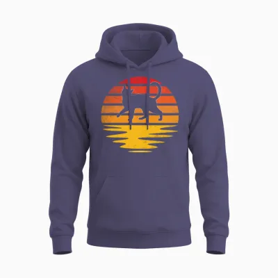 Cat Retro Unisex Hoodie - Heather Sport Dark Navy