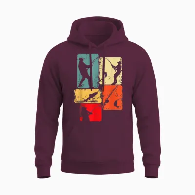 Fishing Fisherman Man Child T-Shirt, Black Unisex Hoodie - Maroon