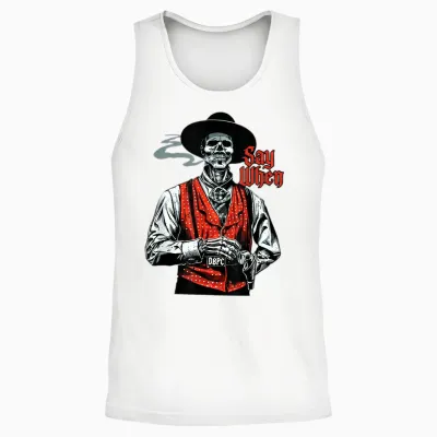Skull Say When Funny Skeleton Lover Unisex Tank Top - White