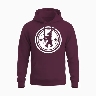 #snirt Berlin T-Shirt, Berliner Bär Hoodie, Berlinerbär Bär Unisex Hoodie - Maroon
