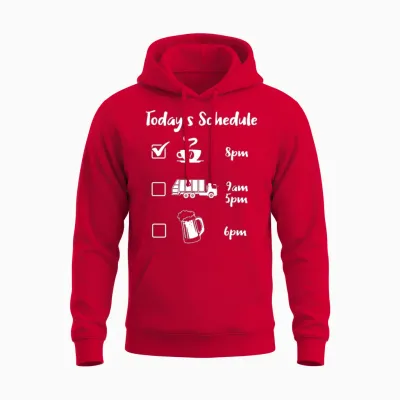 Today's Schedule Garbage Truck Garbage Vehicles Unisex Hoodie - Red