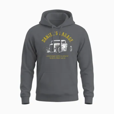 Daniel's Garage Hotrod Car Design Pour Le Nom Daniel Unisex Hoodie - Charcoal