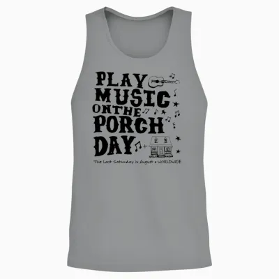 Play Music on the Porch Day Unisex Tank Top - Sport Grey