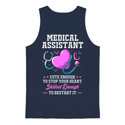 Enough to Stop Your Heart Funny Medical Assistant Unisex Tank Top - Navy