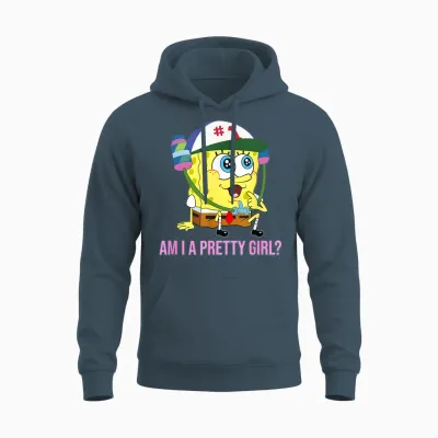 Spongebob Squarepants - Am I a Pretty Girl? Unisex Hoodie - Dark Heather