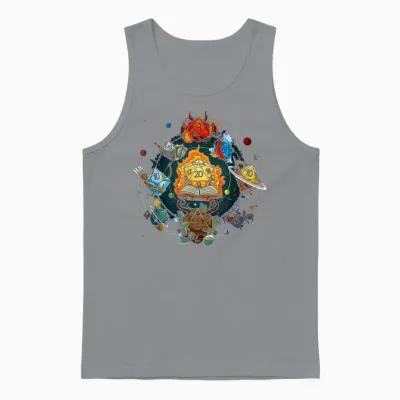 Funny Dice Role Playing Game 20 Pages T-Shirt, Black Unisex Tank Top - Sport Grey