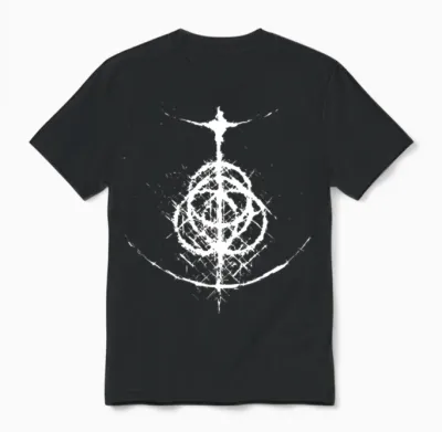 Elden Ring Logo Grunge Unisex T-Shirt - Black