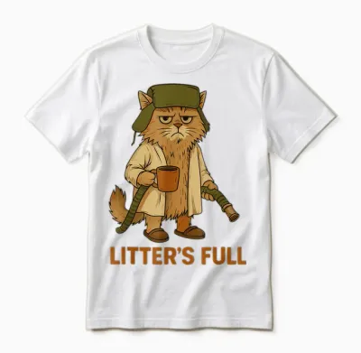 Litter’s Full Funny Cat Lovers Christmas Xmas Unisex T-Shirt - White