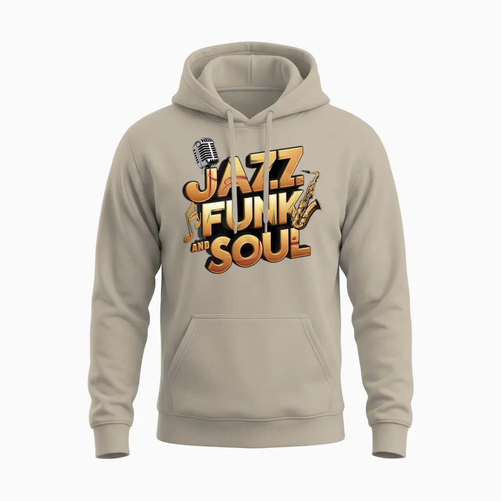 Jazz Funk & Soul - Afro Music Retro Vintage Unisex Hoodie in Sand