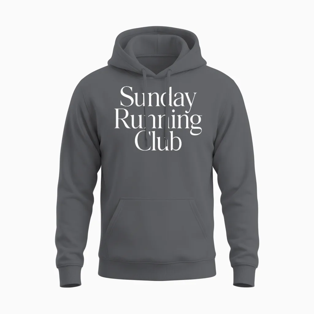 Sunday Running Club X Jogger Jogging Runner Fitness Gym Back Unisex Hoodie in Charcoal