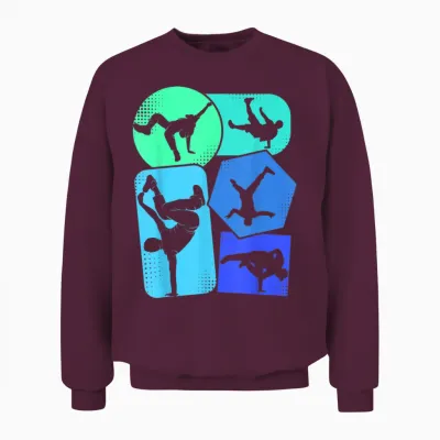 Break Dance Breakdance Kids Man T-Shirt, Black, S Unisex Sweatshirt - Maroon
