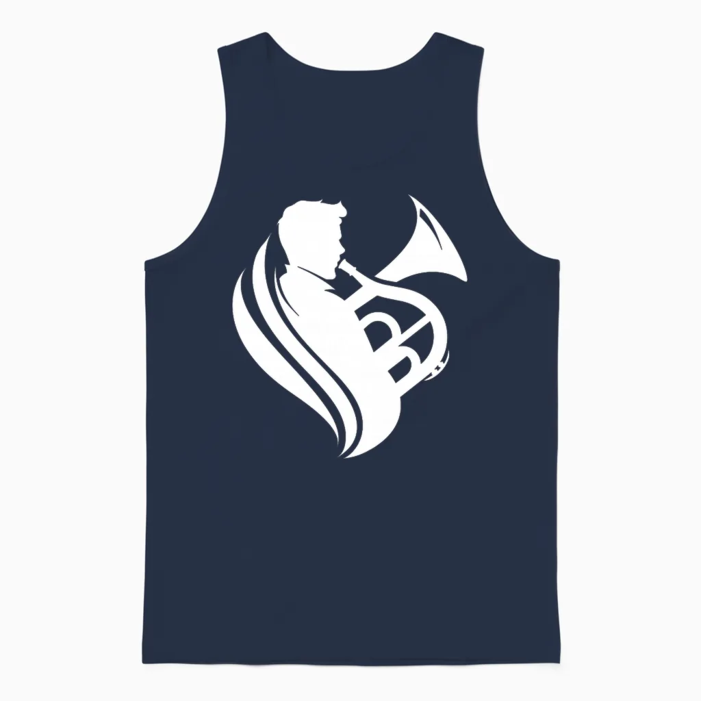 Homme Tuba Boy Concert Band T-Shirt Haut De Gamme Unisex Tank Top in Navy