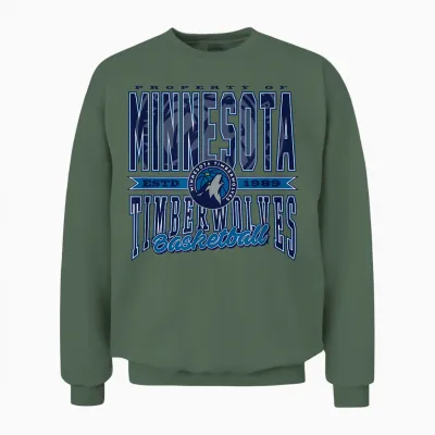 Nba Minnesota Timberwolves Nonstop-Action Unisex Sweatshirt - Military Green