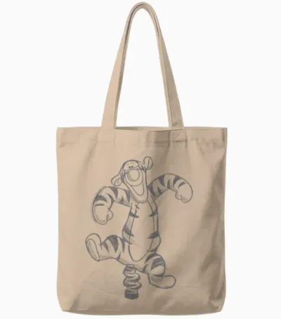Disney Winnie the Pooh Tigger Sketch Tote Bags - Natural