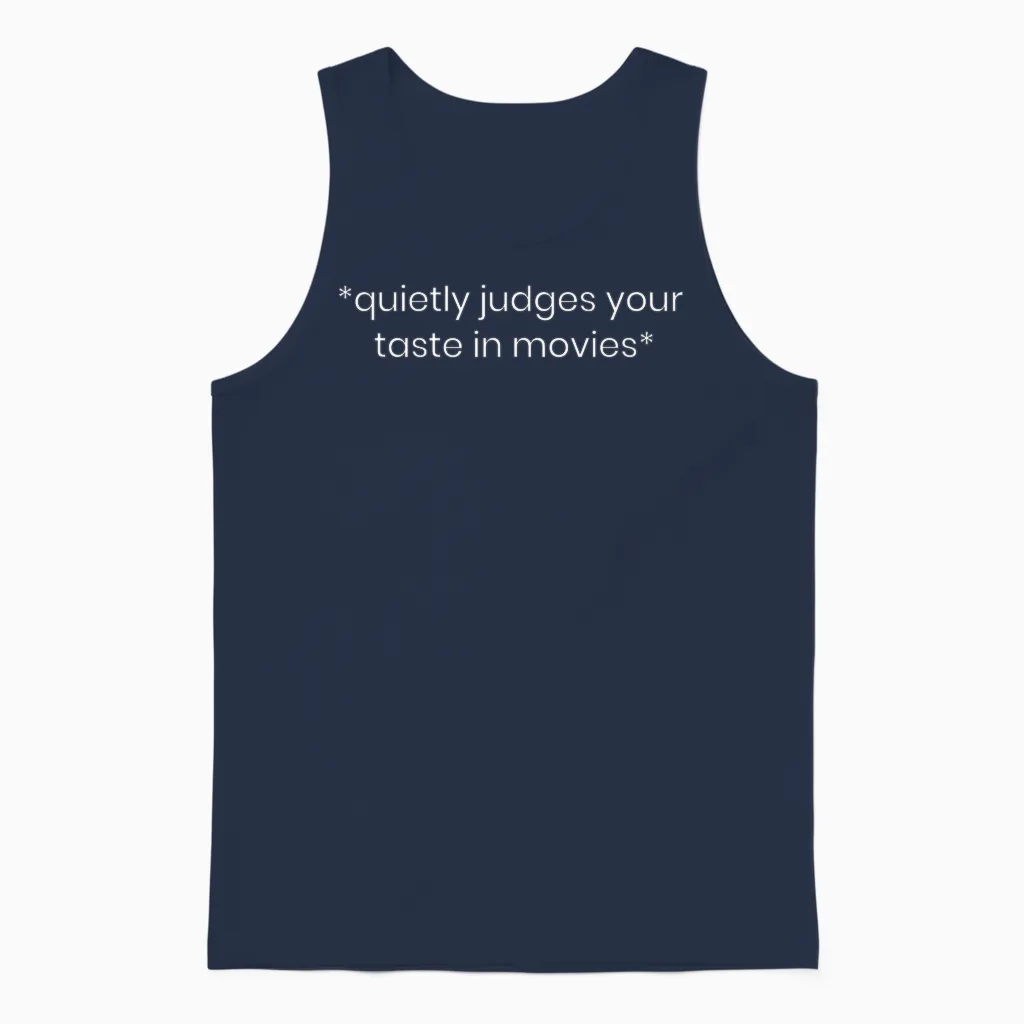 Funny Movie Lover Gifts | Film Critic Cinephile Cinema T-Shirt Small Unisex Tank Top in Navy