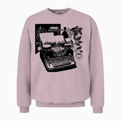 A Retro Typewriter, a Gentleman's Life Unisex Sweatshirt - Light Pink