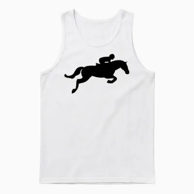 Horse Jump Unisex Tank Top - White