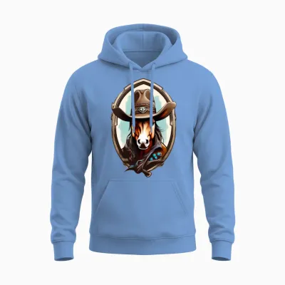 Captain Horse Unisex Hoodie - Carolina Blue